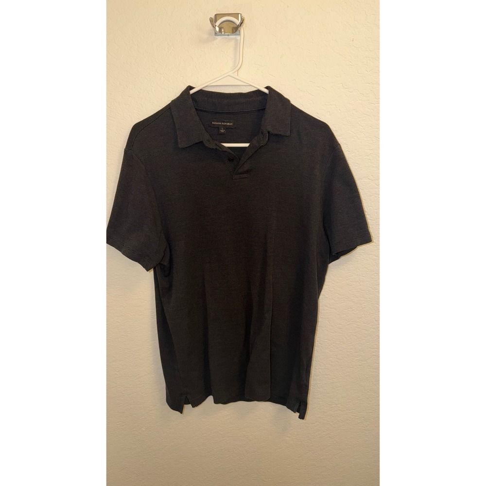 Lululemon Evolution Polo Shirt Mens Large Dark Gray Black Short Sleeve Golf Top